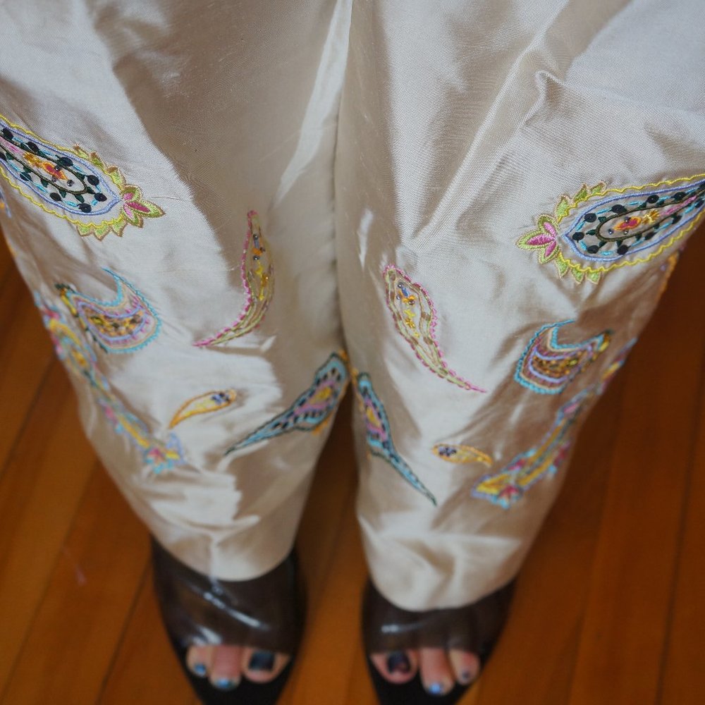 Simon Chang 100% silk pants